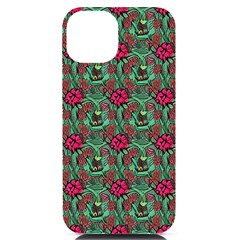 Retro 1880s Flowers Pattern 3 Iphone 14 Black Uv Print Case by violetheavensky