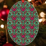 Retro 1880s Flowers Pattern 3 UV Print Acrylic Ornament Oval Front