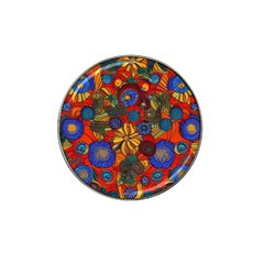 Mid Century Retro Floral 1970s 1960s Pattern 69 Hat Clip Ball Marker (4 Pack)