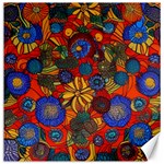 Mid Century Retro Floral 1970s 1960s Pattern 69 Canvas 20  x 20  19 x19.27  Canvas - 1