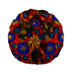 Mid Century Retro Floral 1970s 1960s Pattern 69 Standard 15  Premium Round Cushions