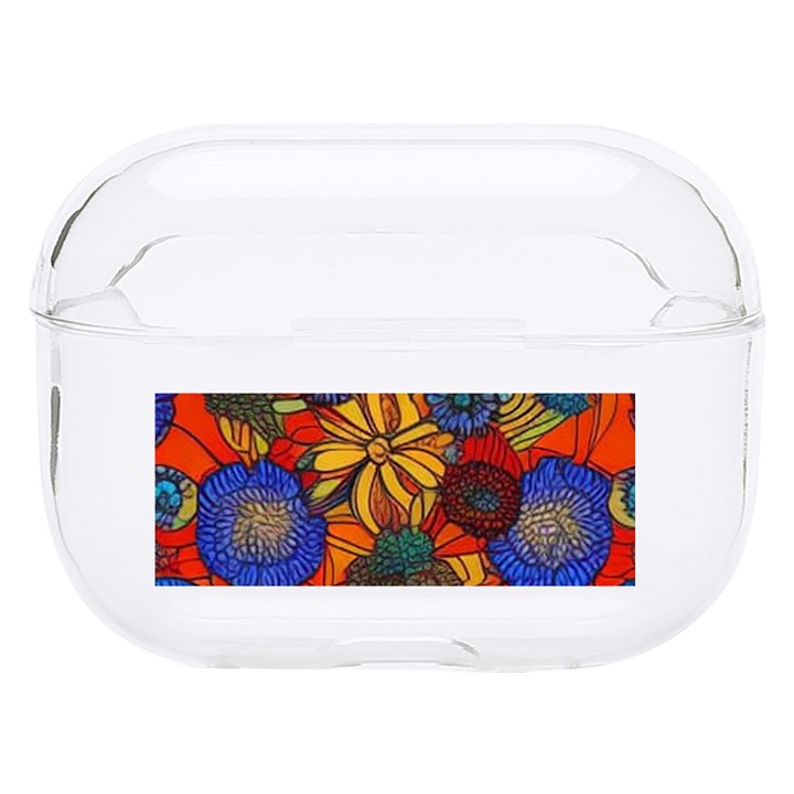 Mid Century Retro Floral 1970s 1960s Pattern 69 Hard PC AirPods Pro Case