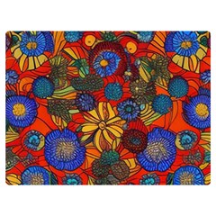 Mid Century Retro Floral 1970s 1960s Pattern 69 Premium Plush Fleece Blanket (extra Small)