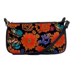 Mid Century Retro Floral 1970s 1960s Pattern 49 Shoulder Clutch Bag