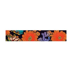 Mid Century Retro Floral 1970s 1960s Pattern 49 Premium Plush Fleece Scarf (mini)