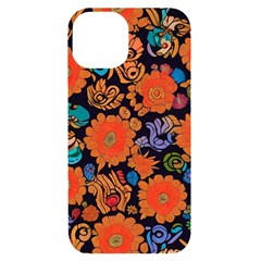 Mid Century Retro Floral 1970s 1960s Pattern 49 Iphone 14 Black Uv Print Case