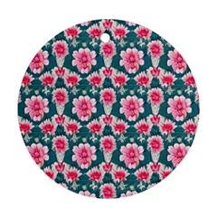 Retro 1880s Flowers Pattern 22 Ornament (round)