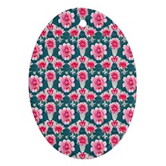 Retro 1880s Flowers Pattern 22 Ornament (oval) by violetheavensky