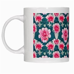 Retro 1880s Flowers Pattern 22 White Mug