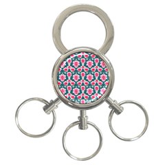 Retro 1880s Flowers Pattern 22 3-ring Key Chain