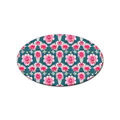 Retro 1880s Flowers Pattern 22 Sticker (oval)