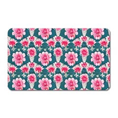 Retro 1880s Flowers Pattern 22 Magnet (rectangular)