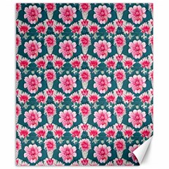 Retro 1880s Flowers Pattern 22 Canvas 8  X 10 