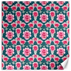 Retro 1880s Flowers Pattern 22 Canvas 12  X 12 