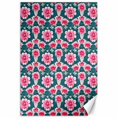 Retro 1880s Flowers Pattern 22 Canvas 20  X 30  by violetheavensky