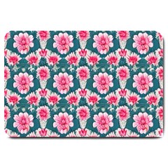 Retro 1880s Flowers Pattern 22 Large Doormat