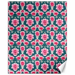 Retro 1880s Flowers Pattern 22 Canvas 11  X 14 