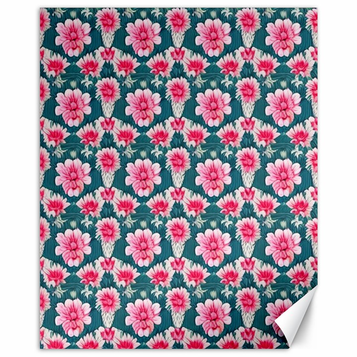 Retro 1880s Flowers Pattern 22 Canvas 11  x 14 