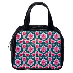 Retro 1880s Flowers Pattern 22 Classic Handbag (one Side)