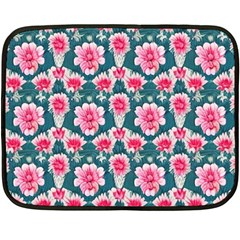 Retro 1880s Flowers Pattern 22 Fleece Blanket (mini) by violetheavensky