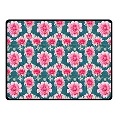 Retro 1880s Flowers Pattern 22 Fleece Blanket (small) by violetheavensky