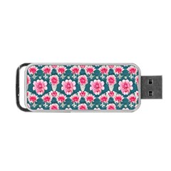 Retro 1880s Flowers Pattern 22 Portable Usb Flash (one Side) by violetheavensky