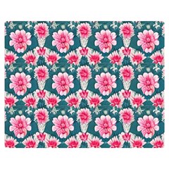 Retro 1880s Flowers Pattern 22 Two Sides Premium Plush Fleece Blanket (teen Size) by violetheavensky