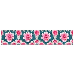 Retro 1880s Flowers Pattern 22 Small Premium Plush Fleece Scarf