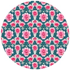 Retro 1880s Flowers Pattern 22 Wooden Puzzle Round