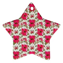 Retro 1880s Flowers Pattern 14 Ornament (star)