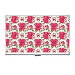 Retro 1880s Flowers Pattern 14 Business Card Holder by violetheavensky