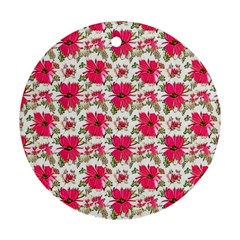 Retro 1880s Flowers Pattern 14 Round Ornament (two Sides)