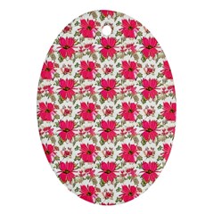 Retro 1880s Flowers Pattern 14 Oval Ornament (two Sides)