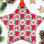 Retro 1880s Flowers Pattern 14 Star Ornament (Two Sides) Front