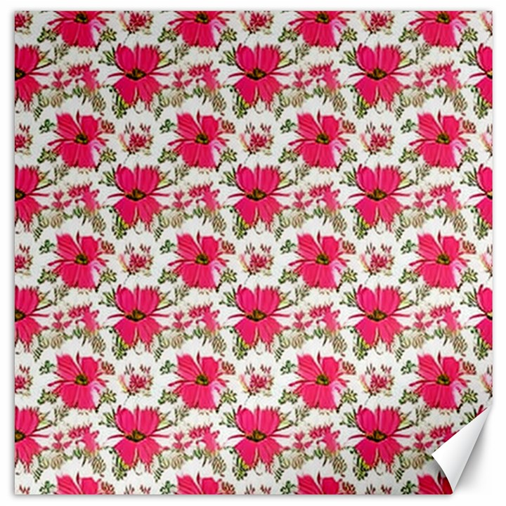 Retro 1880s Flowers Pattern 14 Canvas 20  x 20 