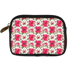 Retro 1880s Flowers Pattern 14 Digital Camera Leather Case