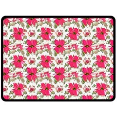 Retro 1880s Flowers Pattern 14 Two Sides Fleece Blanket (large)