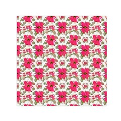 Retro 1880s Flowers Pattern 14 Square Satin Scarf (30  X 30 )