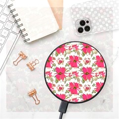 Retro 1880s Flowers Pattern 14 Wireless Fast Charger(black) by violetheavensky