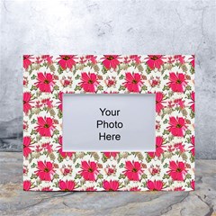 Retro 1880s Flowers Pattern 14 White Tabletop Photo Frame 4 x6 