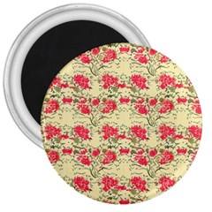 Retro 1880s Flowers Pattern 18 3  Magnets