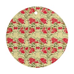 Retro 1880s Flowers Pattern 18 Ornament (round)