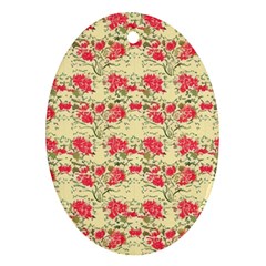 Retro 1880s Flowers Pattern 18 Ornament (oval)