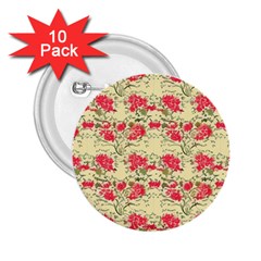 Retro 1880s Flowers Pattern 18 2 25  Buttons (10 Pack) 