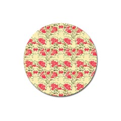 Retro 1880s Flowers Pattern 18 Magnet 3  (round) by violetheavensky