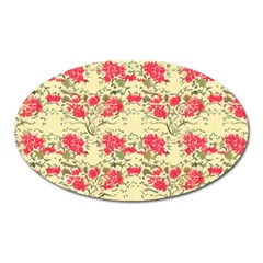 Retro 1880s Flowers Pattern 18 Oval Magnet