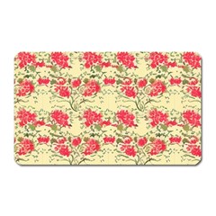 Retro 1880s Flowers Pattern 18 Magnet (rectangular) by violetheavensky