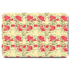 Retro 1880s Flowers Pattern 18 Large Doormat