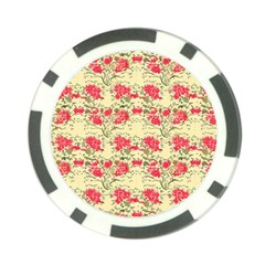 Retro 1880s Flowers Pattern 18 Poker Chip Card Guard (10 Pack)