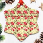 Retro 1880s Flowers Pattern 18 Snowflake Ornament (Two Sides) Front